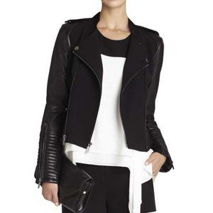 BCBGMaxZaria Ava Moto Jacket Black L BCBG